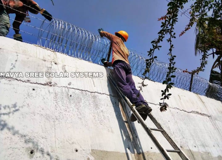 Customized residential solar fencing posts