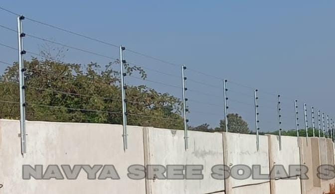Residential boundary wall solar fence wire fitting