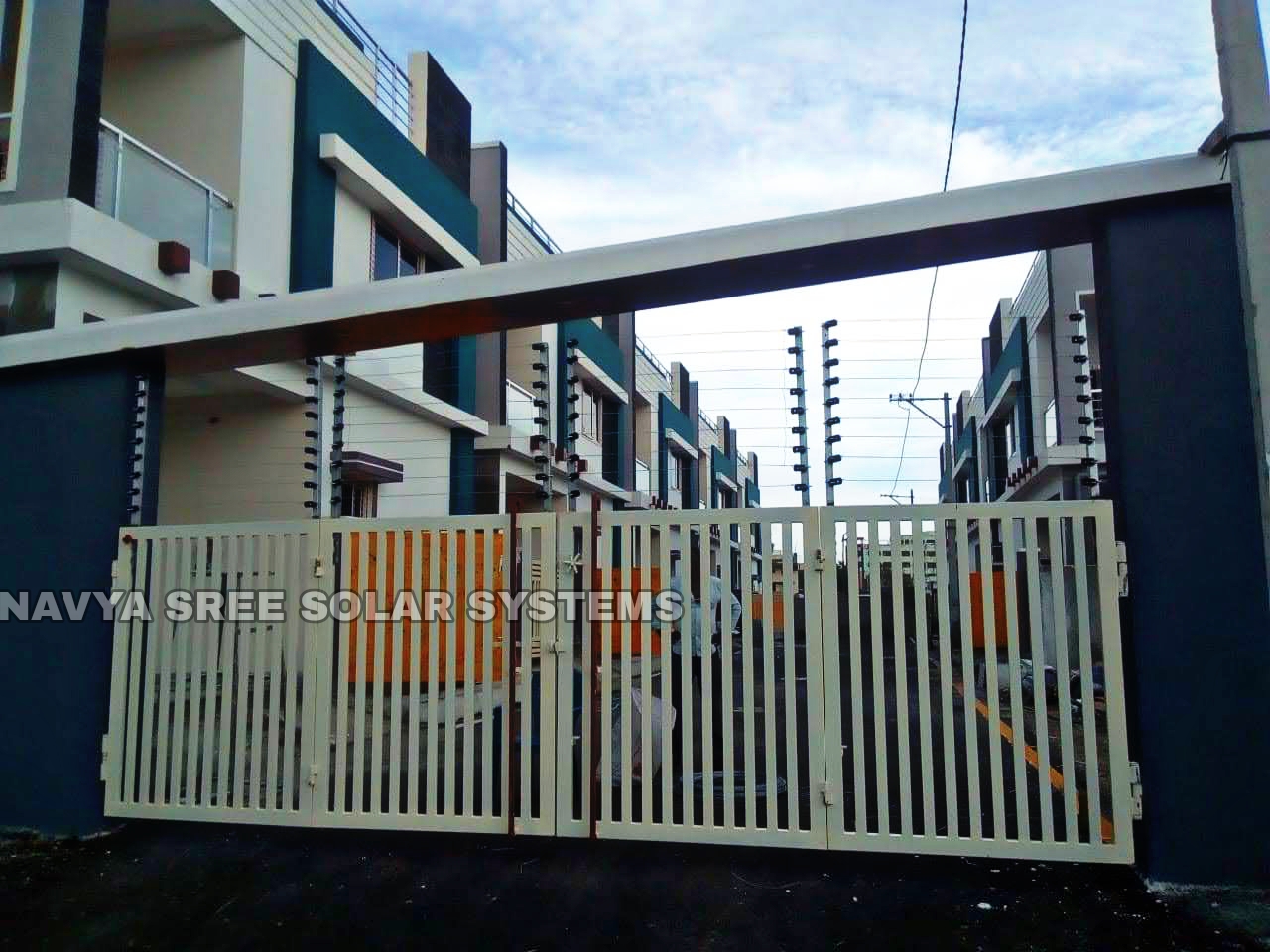 Residential gate and compound protected with solar fencing