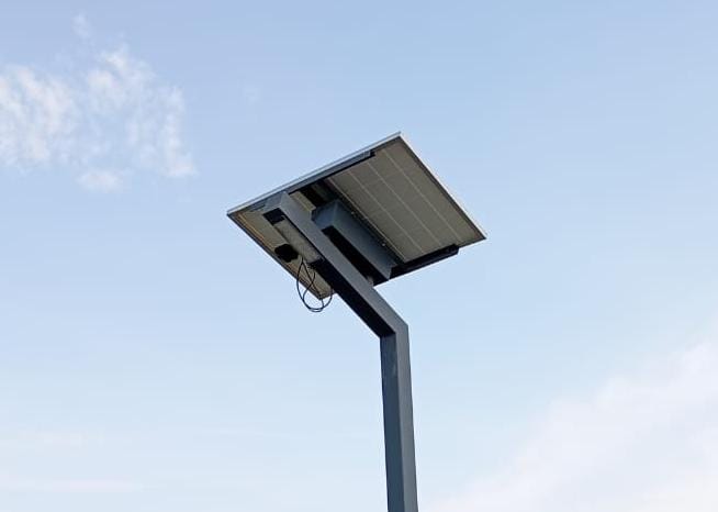 Installed Solar Power Street Light Pole